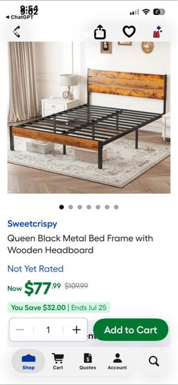 Queen bed frame (new)