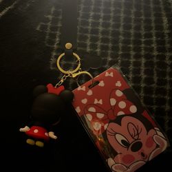 Minnie Mouse keychain with badge holder