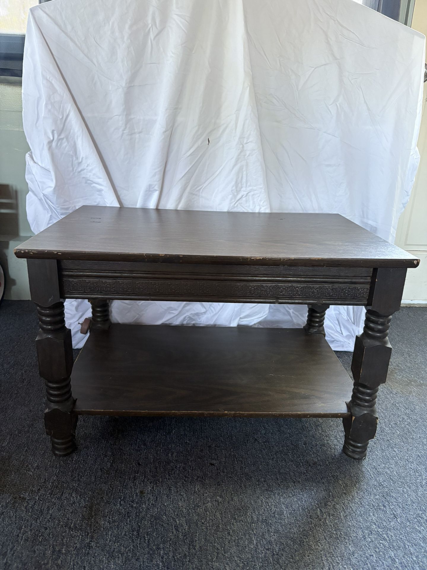 Vintage Table with Ornate Carved Details - $50 or best offer