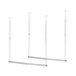 STORAGE MANIAC Hanging Closet Rod, Adjustable Width and Height Closet Hanging Organizer Chrome