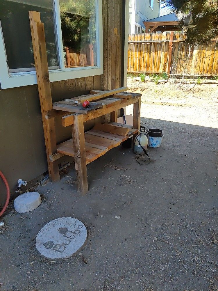 Free Unfinished Planting Bench Or Work Bench