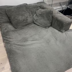 Sectional 2 Piece Grey Sofa 