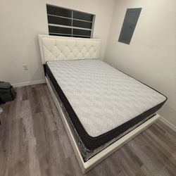 NEW BED FRAME QUEEN SIZE WITH MATTRESS AND BOX SPRING 
