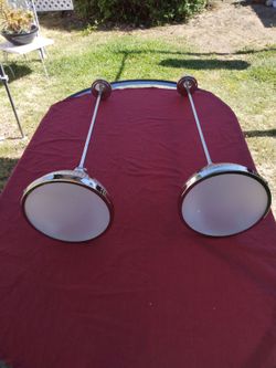 White Shade Hanging Ceiling Light Set of 2