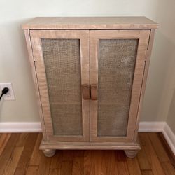 Burlap Cabinet With Pottery Barn Finish 