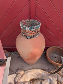 Large Hand Thrown Pot With Decorative Collar 
