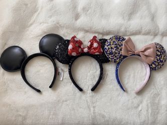 Disney Mickey & Minnie Mouse Ears Headband Bundle