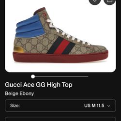 Gucci Ace GG High top Sz 10