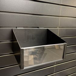 Black Metal Slatwall Bin