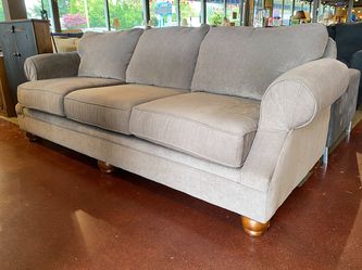 Grey Bun Foot 3-Seater Sofa