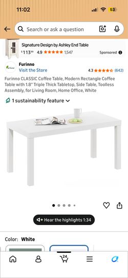 NEW Furinno CLASSIC Coffee Table, Modern Rectangle