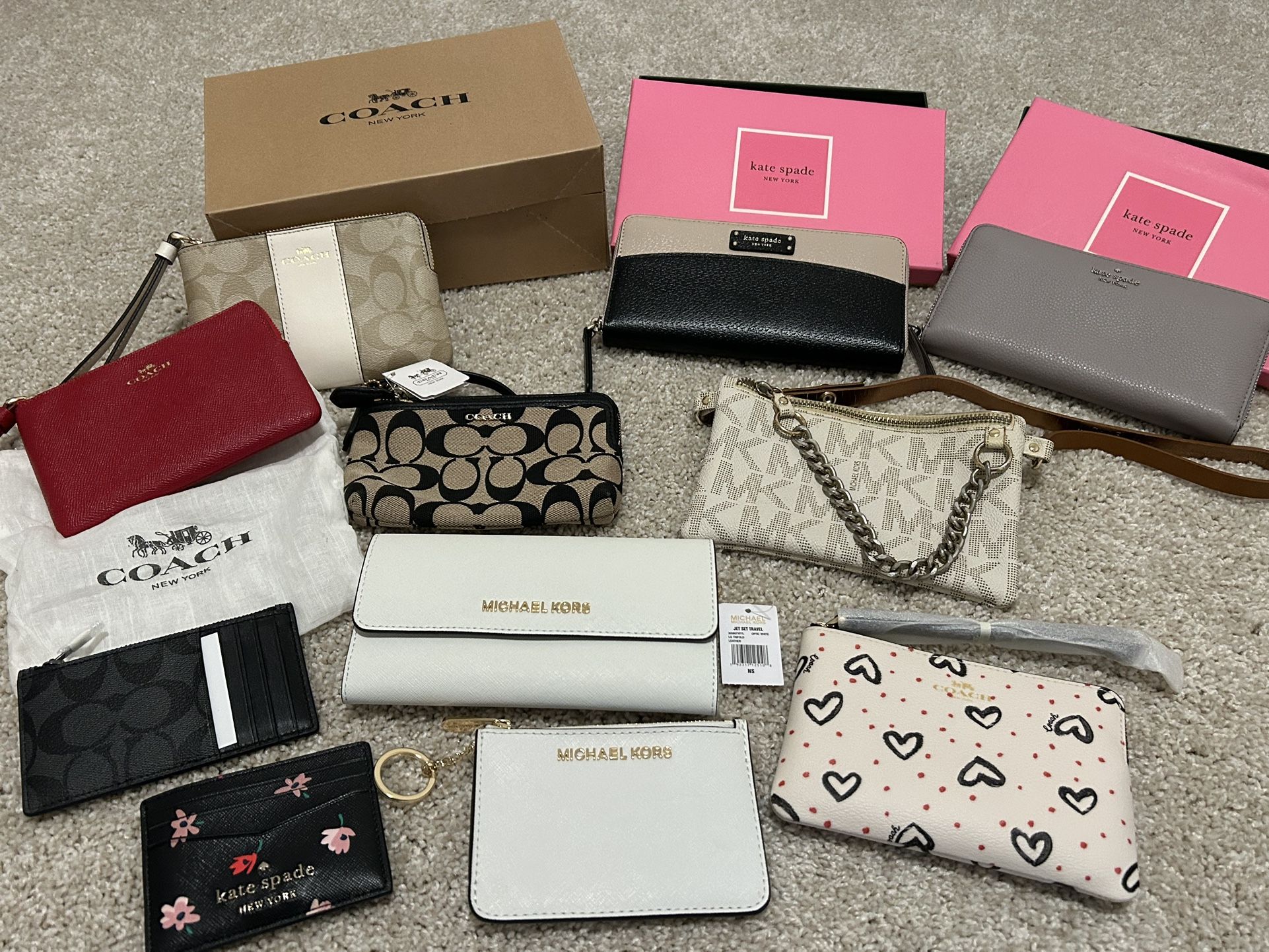Kate Spade, Michael Kors, Coach Wallets, Wristlets, Cardholders, and Belt Bag