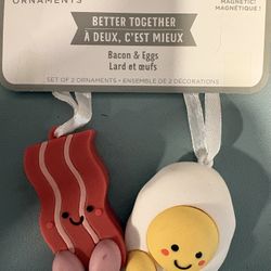 Eggs And Bacon Magnetic Ornament Set 
