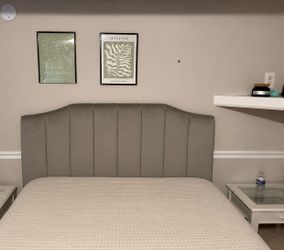 Velvet Gray Headboard