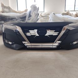 Complete Front Bumper Kit With Grilles For 2020 2021 2022 Nissan Sentra 