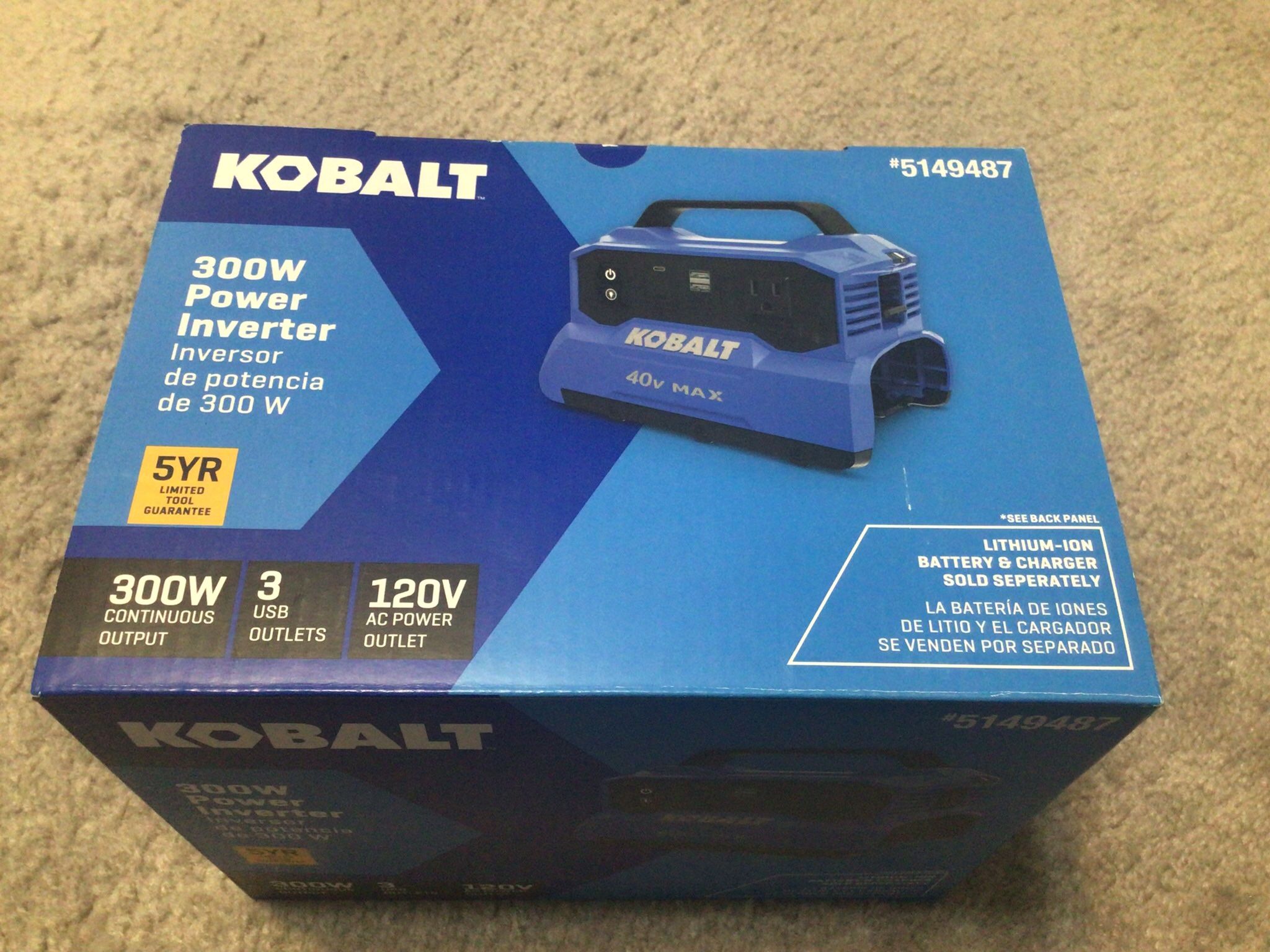 New Kobalt 300 Watt Power Inverter $50