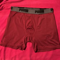 Men Red Puma Soft Silky Boxer Briefs Underwear Size Large
