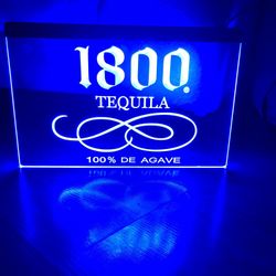 1800 TEQUILA LED NEON BLUE LIGHT SIGN 8x12