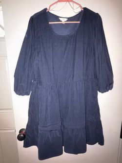 Time and Tru Women’s Navy Tiered Babydoll Dress Size Large (12-14)