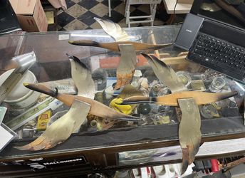 set of three vintage Mid-Century Modern (MCM) flying ducks/geese wall hangings