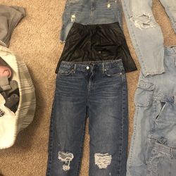 Girls Jeans + 2 Skirts