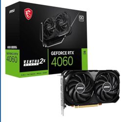 MSI GeForce RTX 4060 Ventus 2X Black 8G OC Gaming Graphics Card - 8GB GDDR6X, PCI Express Gen 4, 128-bit, 3X DP v 1.4a, HDMI 2.1a (Supports 4K & 8K HD