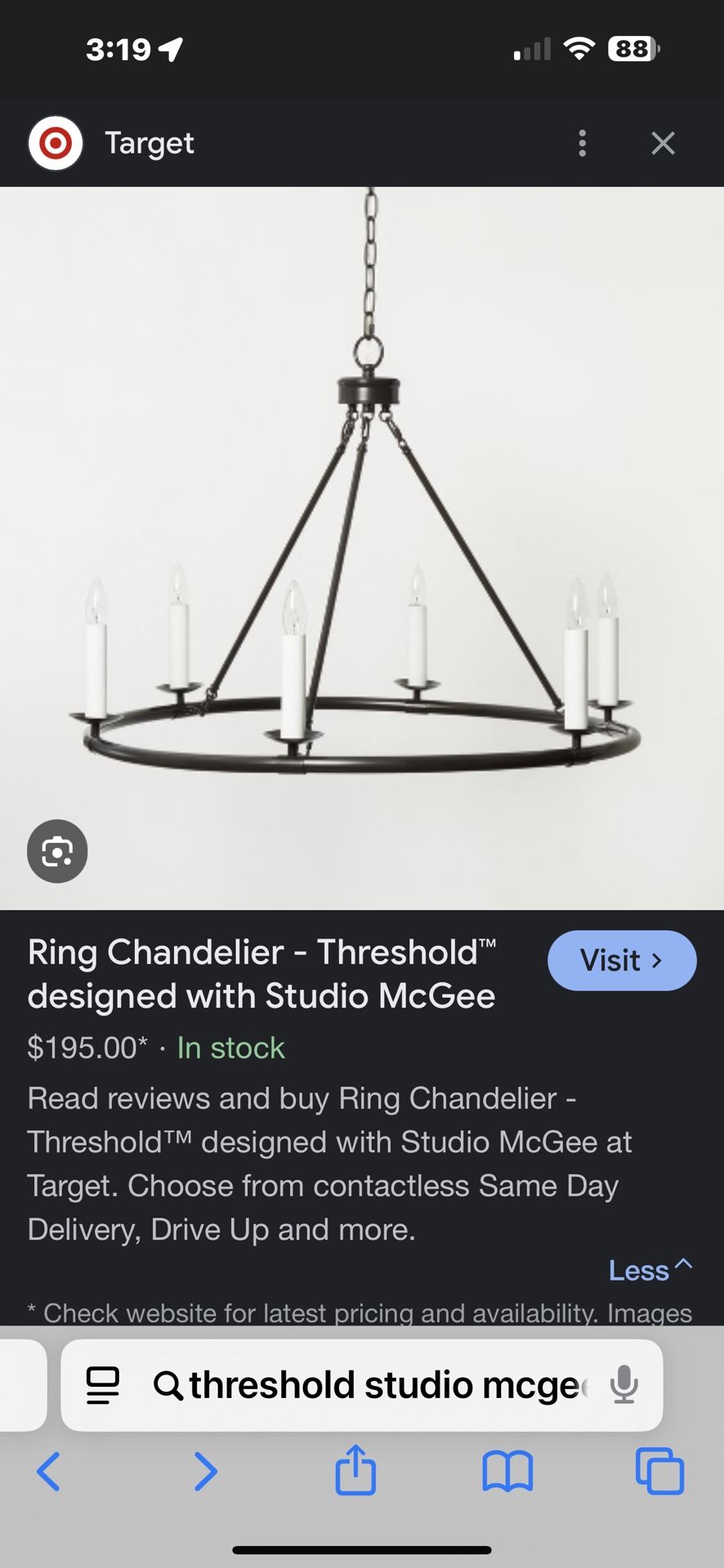 Black Ring Chandelier Threshold™ designed with Studio...
