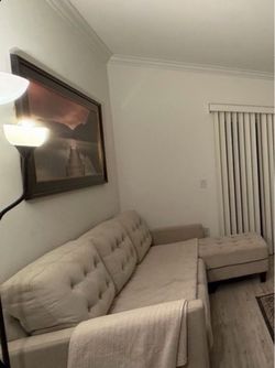 Light Beige Upholstered Couch