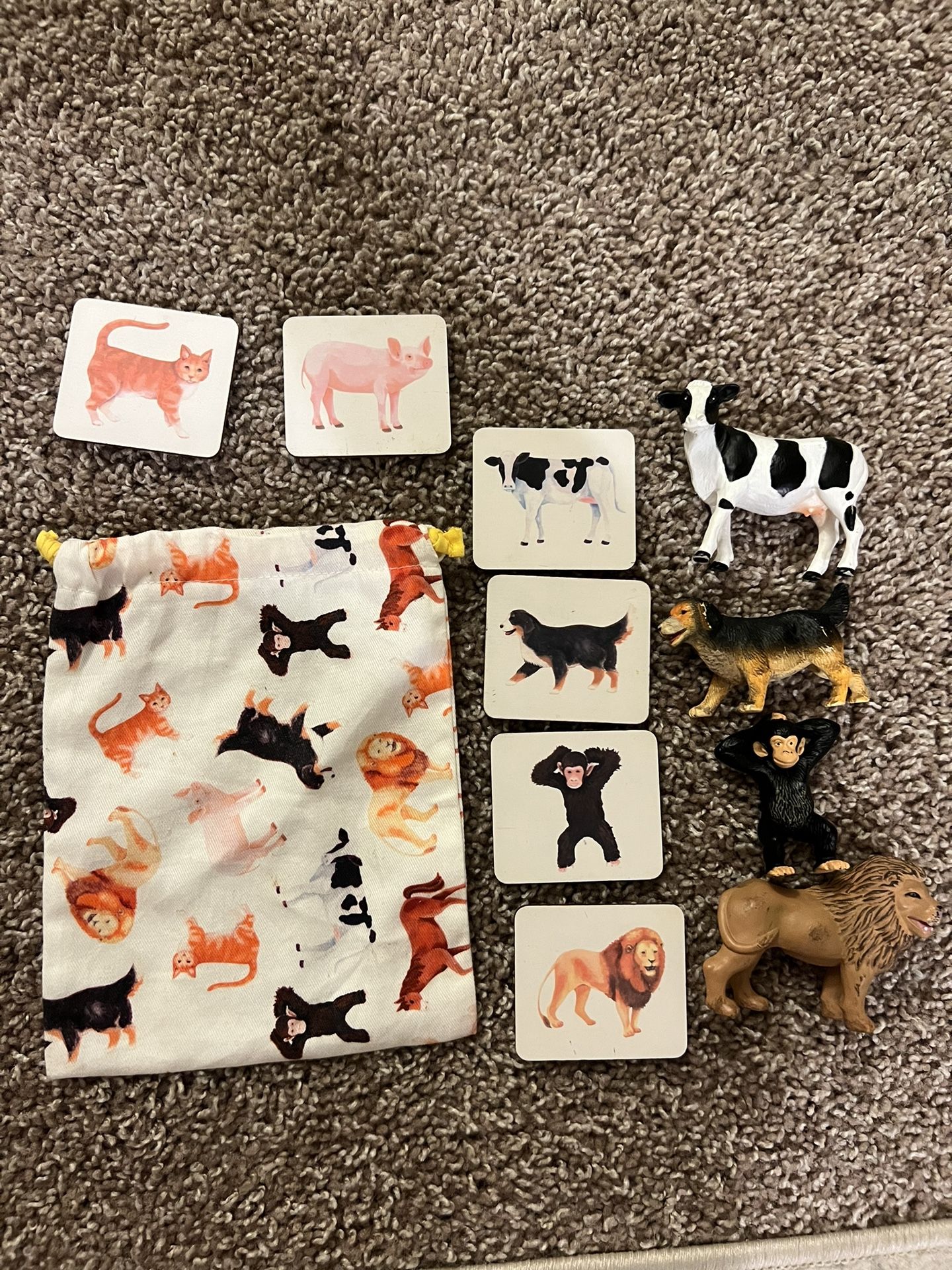 Lovevery Montessori Animal Match With Organic Cotton Bag