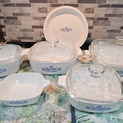 Vintage Corningware Blue Flower Set