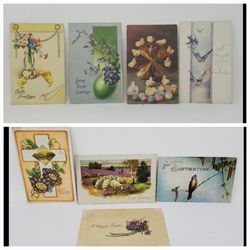 Lot of 8 Antique 1900 Easter Postcards 