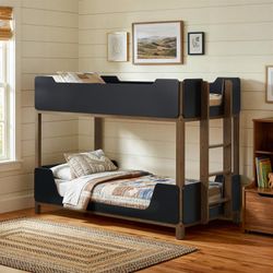 Bunk Bed Twin Twin Walnut and Black finish, New Especial price
