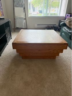 Wood coffee table