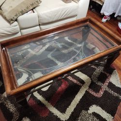 Glass/Wood Coffee Table