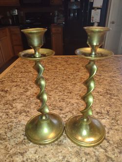 Set Of Brass Candle Sticks 