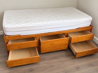 Wooden Twin Captain’s Bed with 5 Storage Drawers