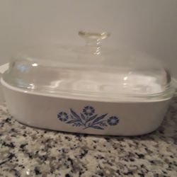 CorningWare Blue Cornflower Casserole A-10-B w/ Pyrex Lid