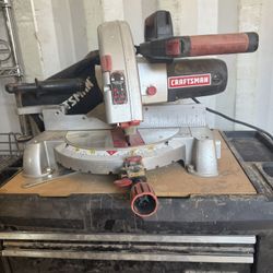 Craftsman 10” Compound Mitre With Laser Trac Saw W/Custom Tool Box Workbench Included