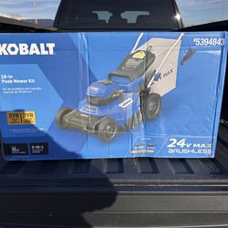 Kobalt mower with bag NEW battery operated