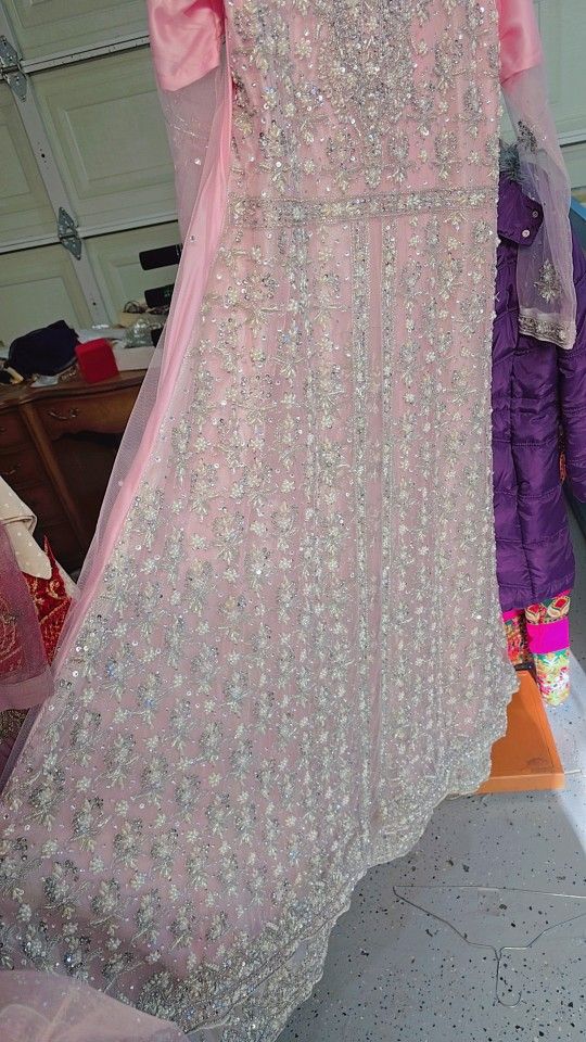 Indian pakistani heavy bridal maxi double layer