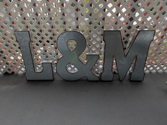 Galvanized Metal Letter Signs L & M