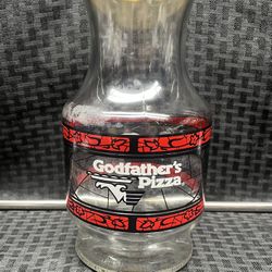 Vintage Godfather’s Pizza Coca Cola Carafe Glass Pitcher 