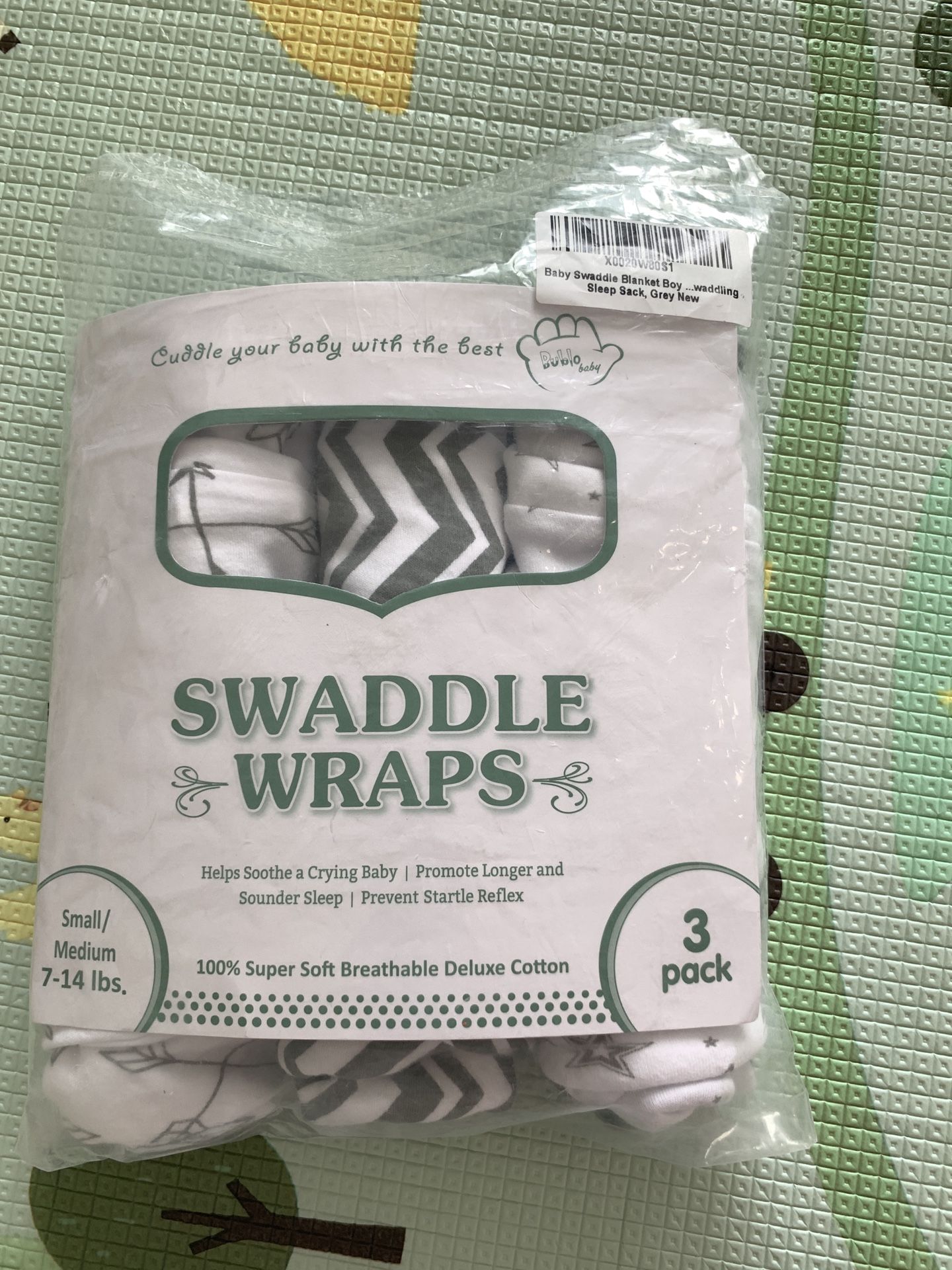 Baby Swaddle Wraps 100% Cotton S/M 3-pack
