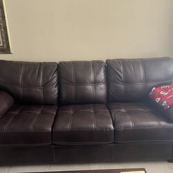 Genuine leather  couch and chair