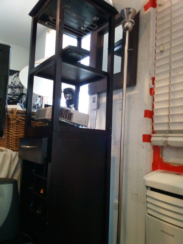 Black Wood Wine Cabinet