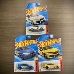 Hot Wheels Lot Of 3 2018 HONDA CIVIC TYPE R