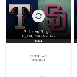 2 Padres Tickets Friday 4th Of July