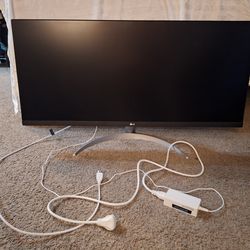 LG 34” curved ultrawide monitor, works great, includes stand and cables, excellent condition — $240 OBO.