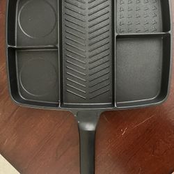 NEW 5-Section Nonstick Breakfast Pan – Divided Frying Pan (Eggs, Pancakes, Bacon) 