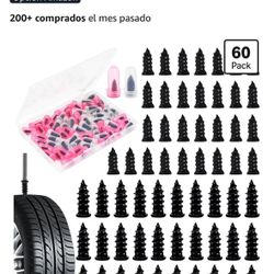60 piezas de clavos de goma para reparación de neumáticos, clavos de reparación de neumáticos, tornillos de goma para reparación de neumáticos, herram